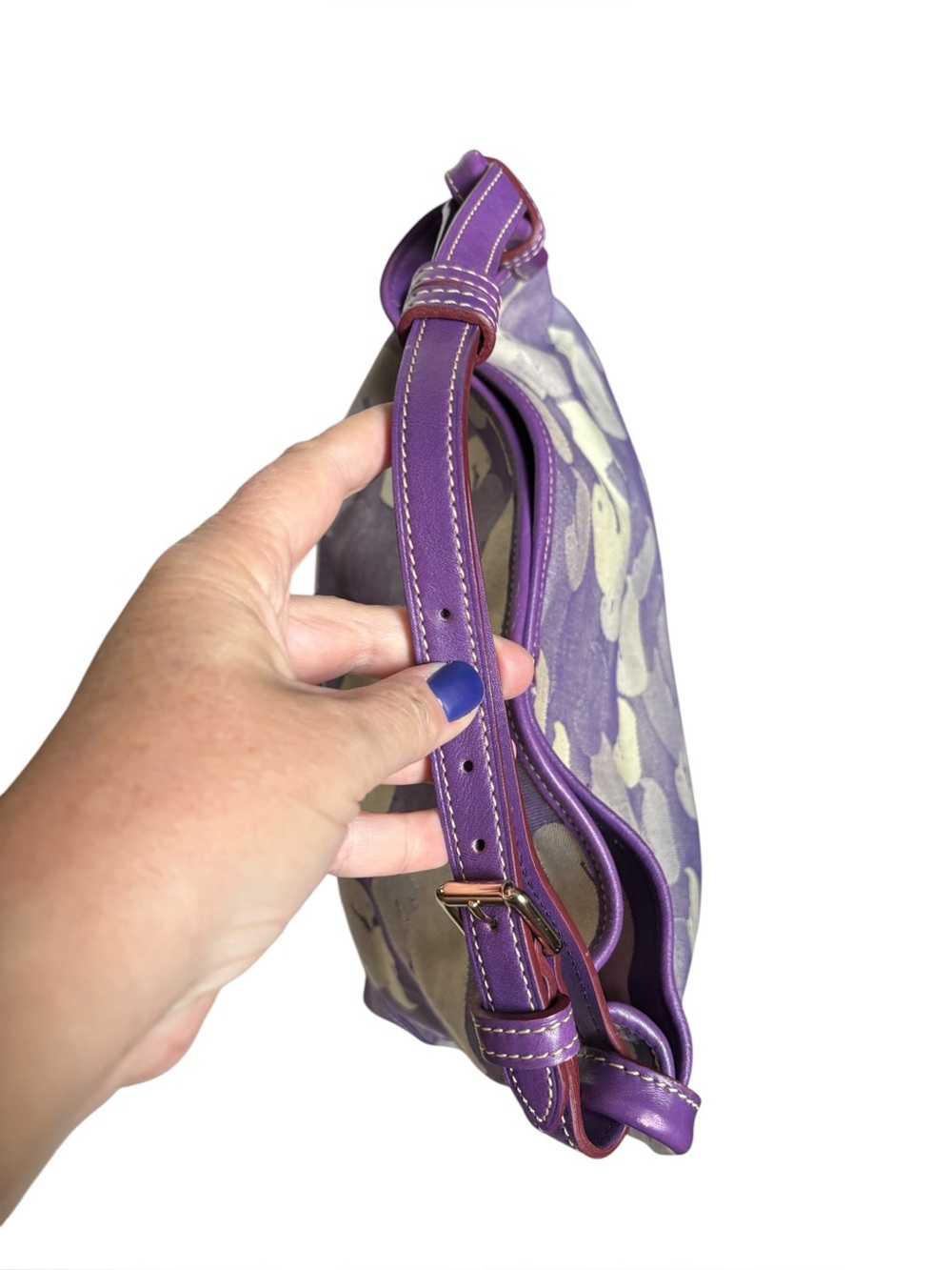 Dooney & Bourke Large Purple Hobo Bag - Picture 9 of 12